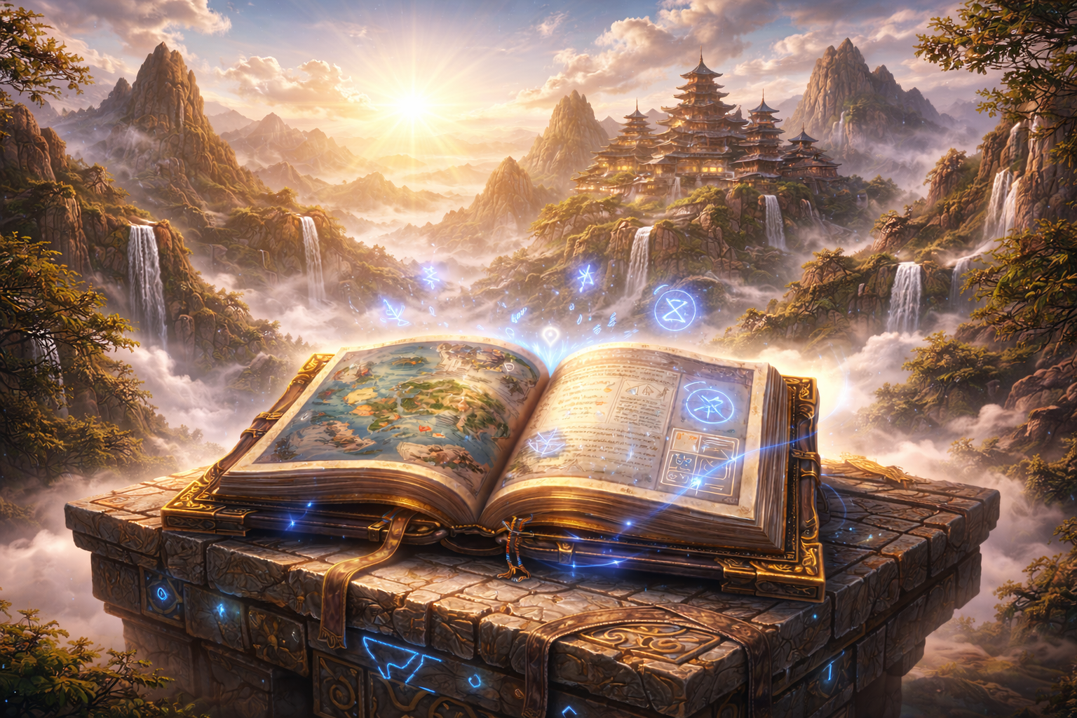 Ornate eastern temple lanterns